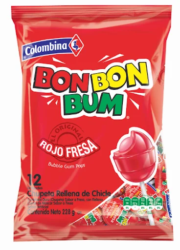 Bonbon Bum Fresa Paquete 12 Ud